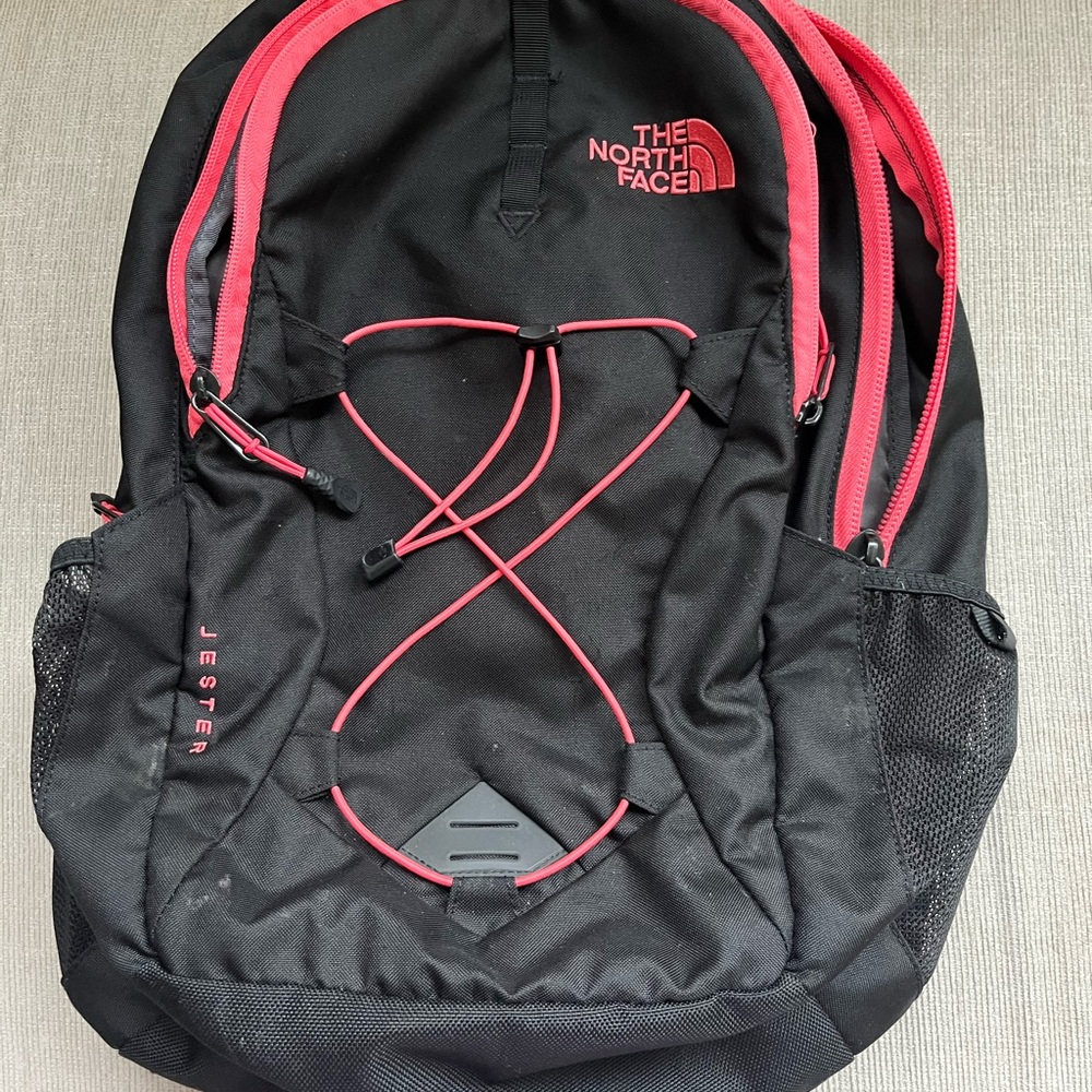 The North Face Jester Black and Pink Backpack